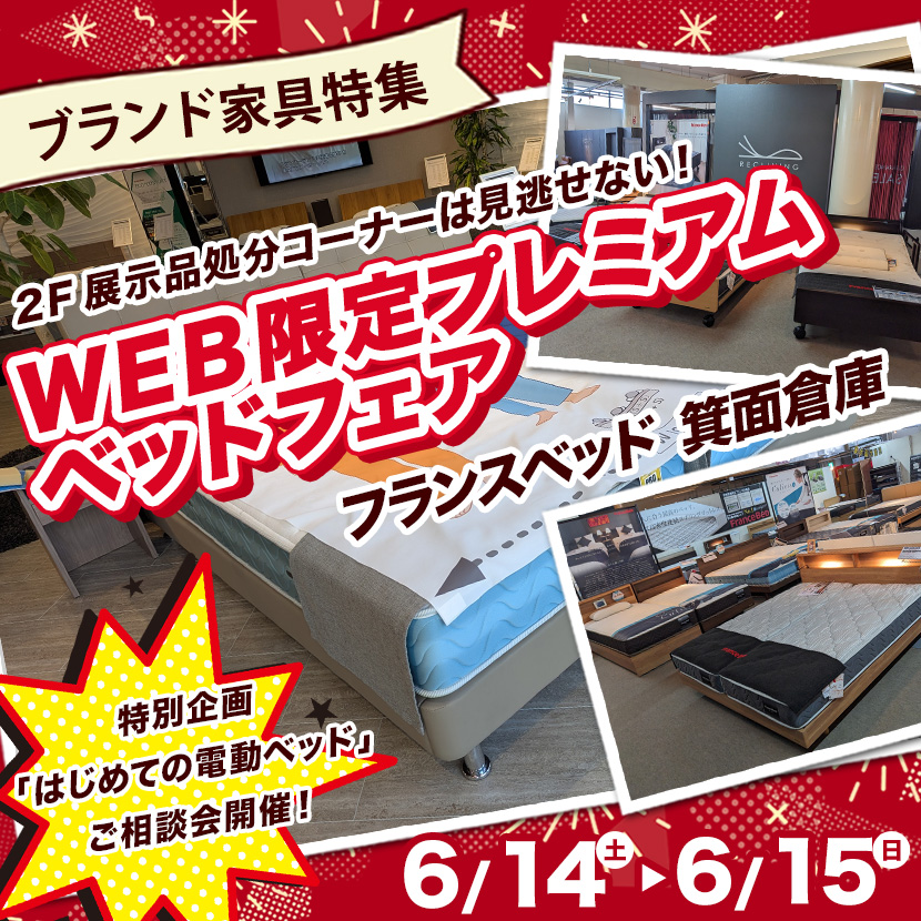 フランスベッド箕面倉庫  WEB限定プレミアムベッドフェア